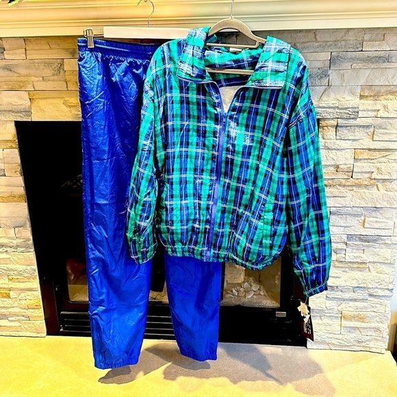 NWT vintage ProSpirit wind suit‎ tracksuit plaid large - Picture 1 of 4